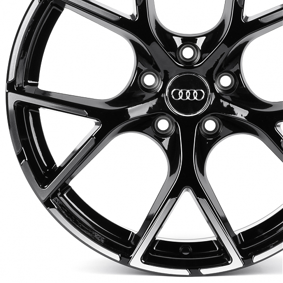 Литые диски 82367 Volkswagen IVF3491 18 J8 ET35 5x112 66.45 чёрный глянцевый + полированные спицы: Фото 2