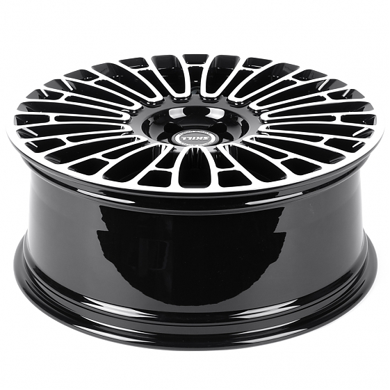 Кованые диски H260130S SKILL SL009-SK363 22 J9 ET40 5x120 62.5 чёрный глянцевый + полированные спицы: Фото 7