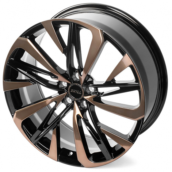 Кованые диски H230724H SKILL SL221-SK197 21 J8.5 ET35 5x114.3 60.1 чёрный глянцевый + полированные с: Фото 3