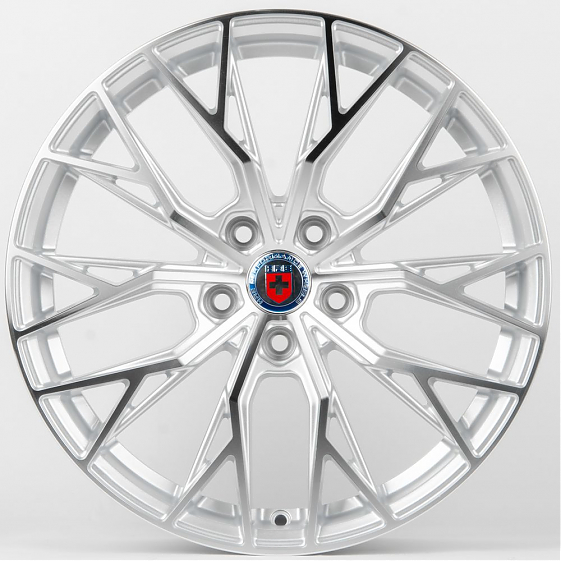 Литые диски 80679 HRE LK013-FG441 18 J8 ET35 5x112 66,56 серебро + полированные спицы: Фото 1