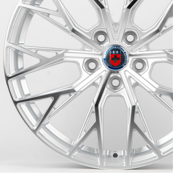 Литые диски 80679 HRE LK013-FG441 18 J8 ET35 5x112 66,56 серебро + полированные спицы: Фото 2