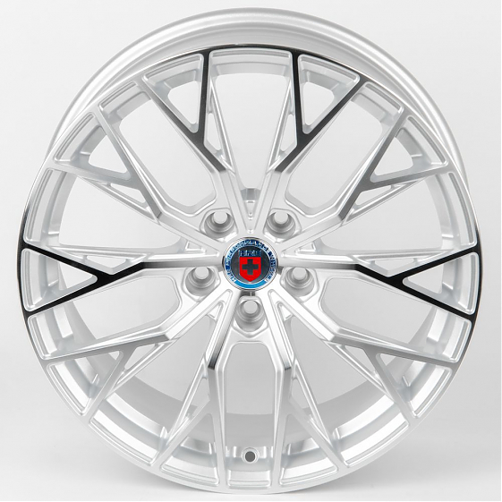 Литые диски 80679 HRE LK013-FG441 18 J8 ET35 5x112 66,56 серебро + полированные спицы: Фото 3