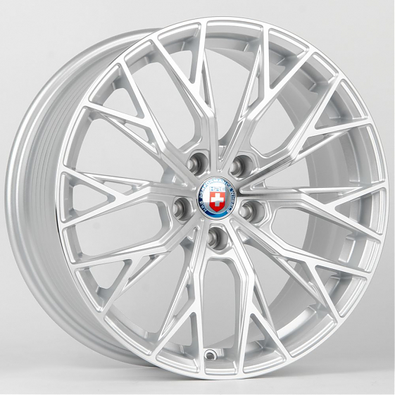 Литые диски 80679 HRE LK013-FG441 18 J8 ET35 5x112 66,56 серебро + полированные спицы: Фото 4