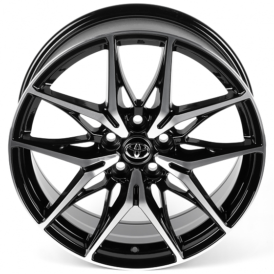 Литые диски 82609 Toyota IVF-3559-H3559F 19 J7.5 ET40 5x114.3 60.1 черный глянец + полированые спицы: Фото 3
