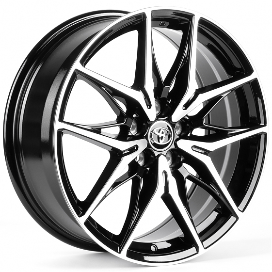 Литые диски 82609 Toyota IVF-3559-H3559F 19 J7.5 ET40 5x114.3 60.1 черный глянец + полированые спицы: Фото 4