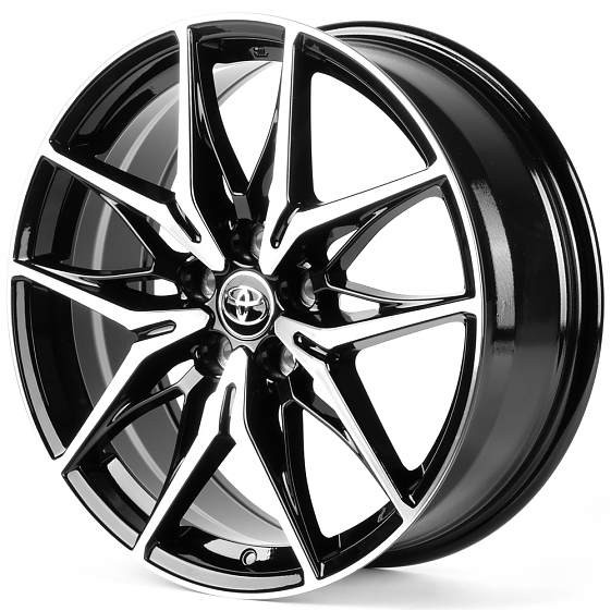 Литые диски 82609 Toyota IVF-3559-H3559F 19 J7.5 ET40 5x114.3 60.1 черный глянец + полированые спицы: Фото 5