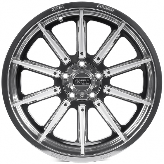 Кованые диски 250613D SKILL SD101-SK335 20 J10 ET-18 5x127 71.6 зеркальная полировка + белые спицы: Фото 1