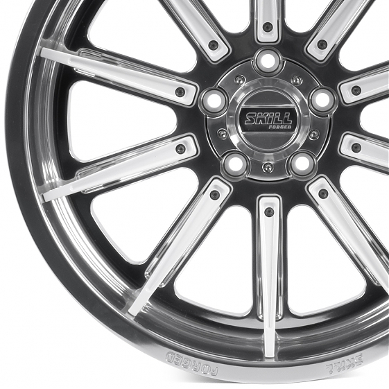 Кованые диски 250613D SKILL SD101-SK335 20 J10 ET-18 5x127 71.6 зеркальная полировка + белые спицы: Фото 3