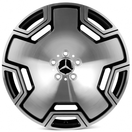 Кованые диски H260609A SKILL SL722-SK316 19 J8 ET52 5x112 66.6 чёрный глянцевый + полированные спицы: Фото 1