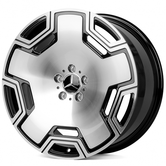 Кованые диски H260609A SKILL SL722-SK316 19 J8 ET52 5x112 66.6 чёрный глянцевый + полированные спицы: Фото 5