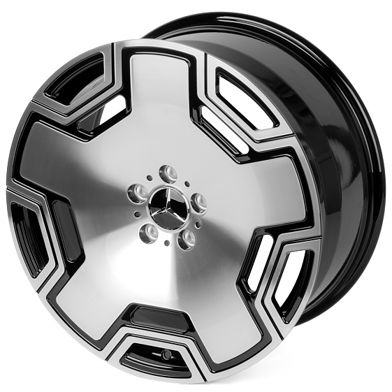 Кованые диски H260609A SKILL SL722-SK316 19 J8 ET52 5x112 66.6 чёрный глянцевый + полированные спицы: Фото 6