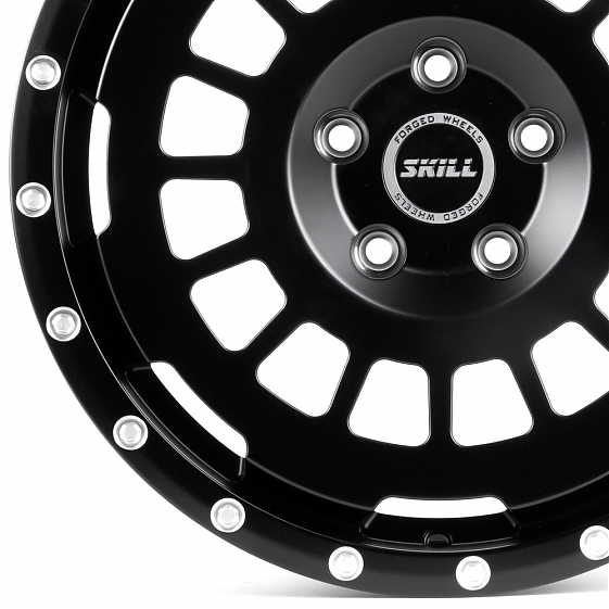 Кованые диски H250925W SKILL SV606-SB532 18 J8.5 ET45 5x120 65.1 чёрный матовый + полированные спицы: Фото 2