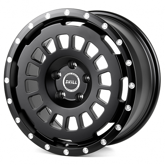 Кованые диски H250925W SKILL SV606-SB532 18 J8.5 ET45 5x120 65.1 чёрный матовый + полированные спицы: Фото 5