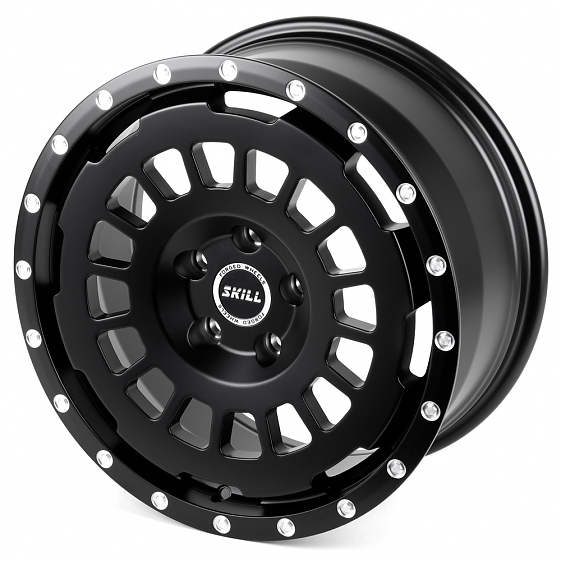 Кованые диски H250925W SKILL SV606-SB532 18 J8.5 ET45 5x120 65.1 чёрный матовый + полированные спицы: Фото 6