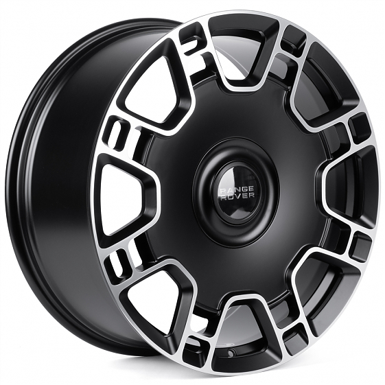 Кованые диски H260130N SKILL SL013-CS443 22 J9.5 ET40 5x120 72.6 чёрный матовый + полированные спицы: Фото 4