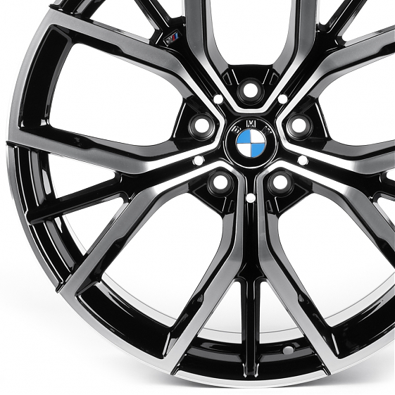Литые диски 82600 BMW IVF-3010-H3010F 19 J8 ET30 5x112 66.5 черный глянец + полированые спицы: Фото 2