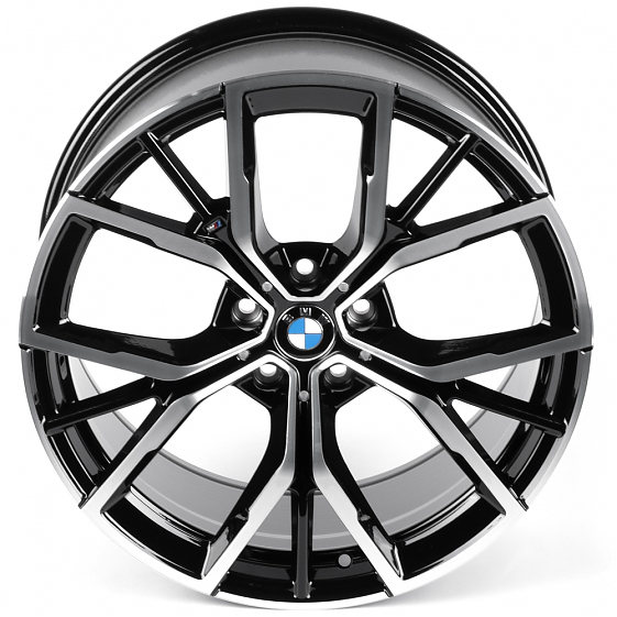 Литые диски 82600 BMW IVF-3010-H3010F 19 J8 ET30 5x112 66.5 черный глянец + полированые спицы: Фото 3
