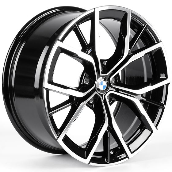 Литые диски 82600 BMW IVF-3010-H3010F 19 J8 ET30 5x112 66.5 черный глянец + полированые спицы: Фото 4