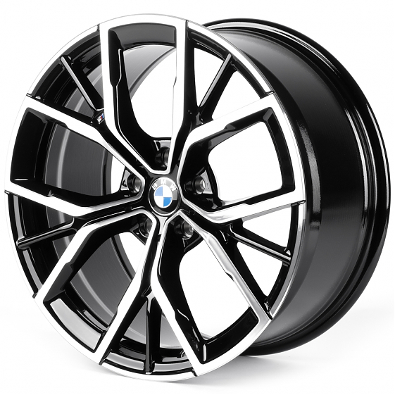 Литые диски 82600 BMW IVF-3010-H3010F 19 J8 ET30 5x112 66.5 черный глянец + полированые спицы: Фото 5