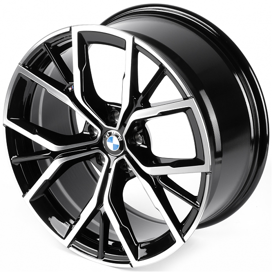 Литые диски 82600 BMW IVF-3010-H3010F 19 J8 ET30 5x112 66.5 черный глянец + полированые спицы: Фото 6