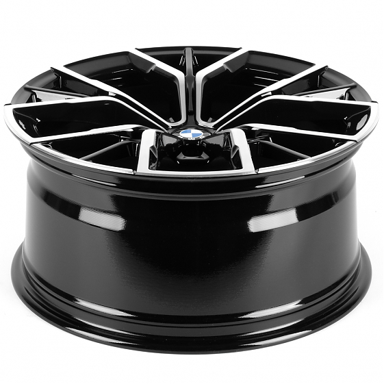Литые диски 82600 BMW IVF-3010-H3010F 19 J8 ET30 5x112 66.5 черный глянец + полированые спицы: Фото 7