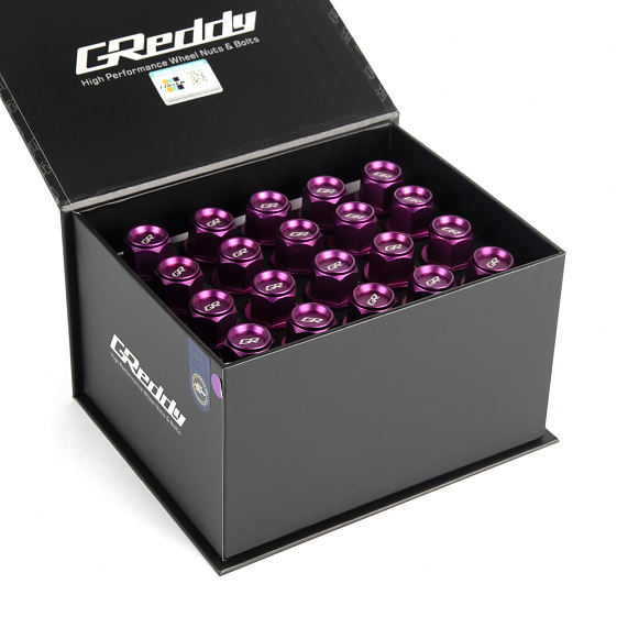 Комплект гаек 20190 Greddy M17 PRO конус 12x1,25 43.5mm фиолетовый HEX 19: Фото 5