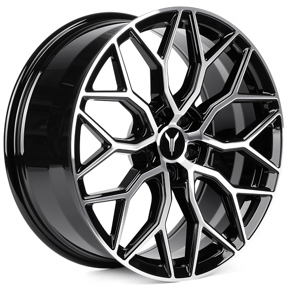 Кованые диски H260202H SKILL SL100-SK332 20 J8.5 ET30 5x120 66.1 чёрный глянцевый + полированные спи: Фото 3