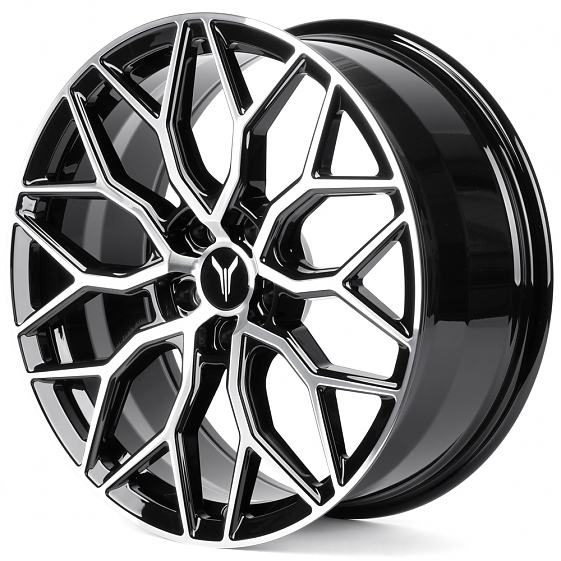 Кованые диски H260202H SKILL SL100-SK332 20 J8.5 ET30 5x120 66.1 чёрный глянцевый + полированные спи: Фото 4