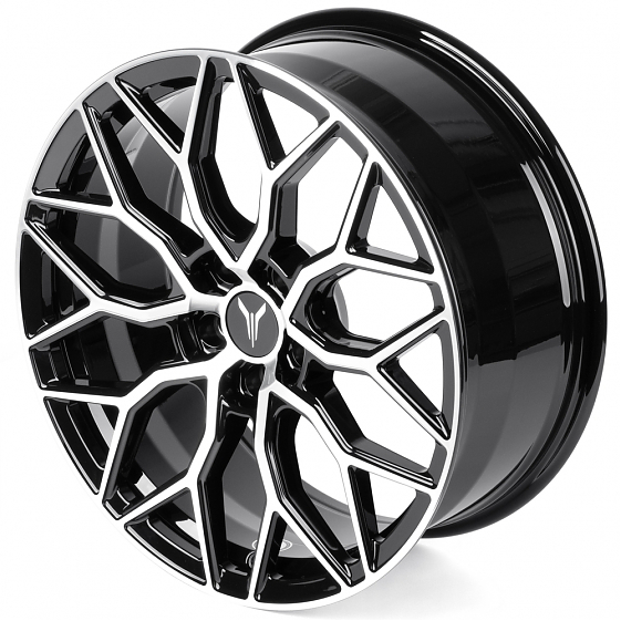 Кованые диски H260202H SKILL SL100-SK332 20 J8.5 ET30 5x120 66.1 чёрный глянцевый + полированные спи: Фото 5