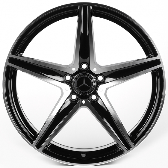 Литые диски 82141 Mercedes-Benz DQ027-CT510 19 J9.5 ET43 5x112 66.56 чёрный + полированные спицы: Фото 1