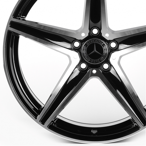 Литые диски 82141 Mercedes-Benz DQ027-CT510 19 J9.5 ET43 5x112 66.56 чёрный + полированные спицы: Фото 2