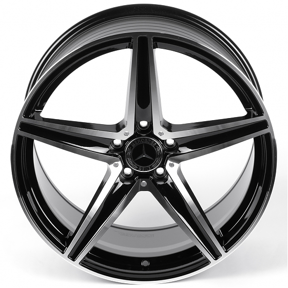 Литые диски 82141 Mercedes-Benz DQ027-CT510 19 J9.5 ET43 5x112 66.56 чёрный + полированные спицы: Фото 3