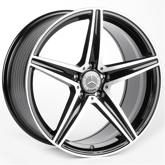 Литые диски 82141 Mercedes-Benz DQ027-CT510 19 J9.5 ET43 5x112 66.56 чёрный + полированные спицы: Фото 4