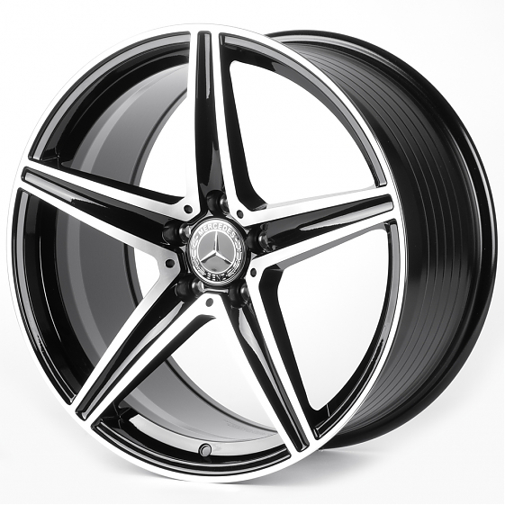 Литые диски 82141 Mercedes-Benz DQ027-CT510 19 J9.5 ET43 5x112 66.56 чёрный + полированные спицы: Фото 5