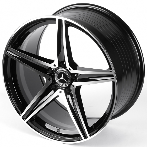 Литые диски 82141 Mercedes-Benz DQ027-CT510 19 J9.5 ET43 5x112 66.56 чёрный + полированные спицы: Фото 6