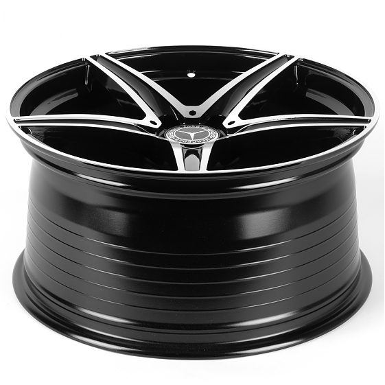 Литые диски 82141 Mercedes-Benz DQ027-CT510 19 J9.5 ET43 5x112 66.56 чёрный + полированные спицы: Фото 7