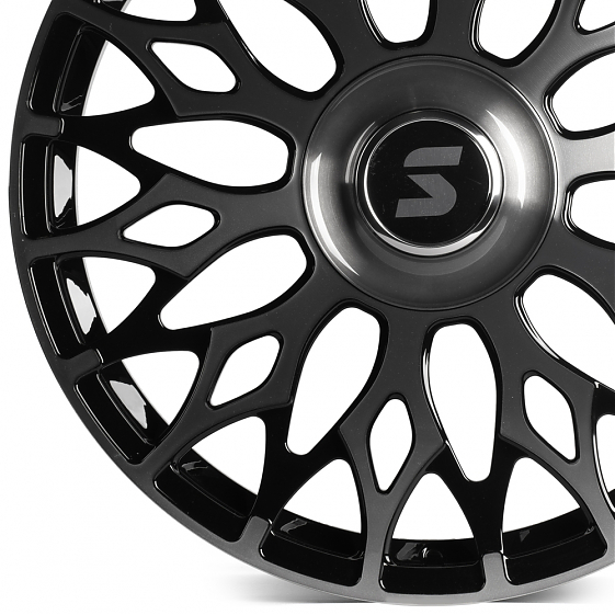 Кованые диски H240921C SKILL SV667-CS442 22 J9 ET50 6x139.7 95.1 чёрный глянцевый + полированные спи: Фото 2