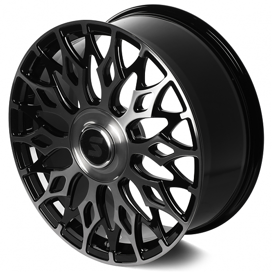 Кованые диски H240921C SKILL SV667-CS442 22 J9 ET50 6x139.7 95.1 чёрный глянцевый + полированные спи: Фото 6