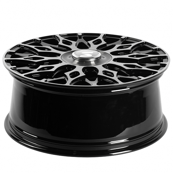 Кованые диски H240921C SKILL SV667-CS442 22 J9 ET50 6x139.7 95.1 чёрный глянцевый + полированные спи: Фото 7