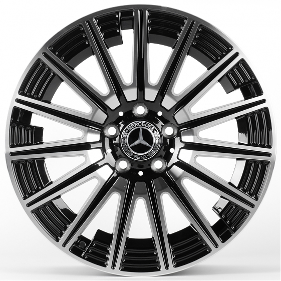 Литые диски 81752 Mercedes-Benz FC3176-DS329 18 J8 ET36 5x112 66.56 чёрный + полированные спицы: Фото 1