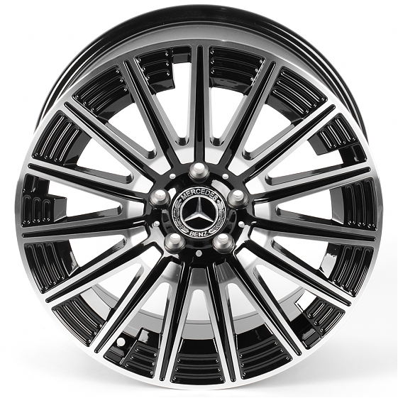 Литые диски 81752 Mercedes-Benz FC3176-DS329 18 J8 ET36 5x112 66.56 чёрный + полированные спицы: Фото 3