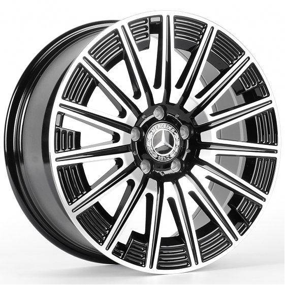 Литые диски 81752 Mercedes-Benz FC3176-DS329 18 J8 ET36 5x112 66.56 чёрный + полированные спицы: Фото 4