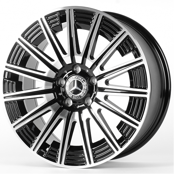 Литые диски 81752 Mercedes-Benz FC3176-DS329 18 J8 ET36 5x112 66.56 чёрный + полированные спицы: Фото 5