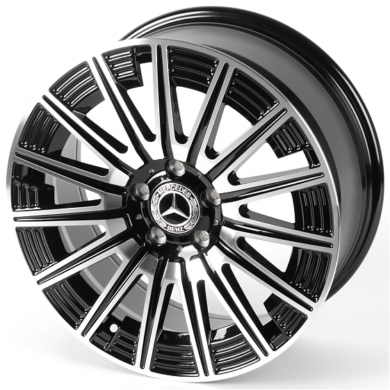 Литые диски 81752 Mercedes-Benz FC3176-DS329 18 J8 ET36 5x112 66.56 чёрный + полированные спицы: Фото 6