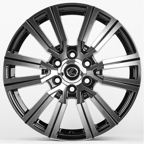 Литые диски 80172 Toyota/Lexus 1202X-FG464 20 J8 ET55 6x139.7 95.1 чёрный + полированные спицы: Фото 1