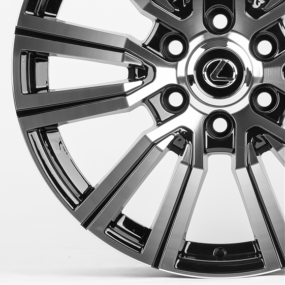 Литые диски 80172 Toyota/Lexus 1202X-FG464 20 J8 ET55 6x139.7 95.1 чёрный + полированные спицы: Фото 3