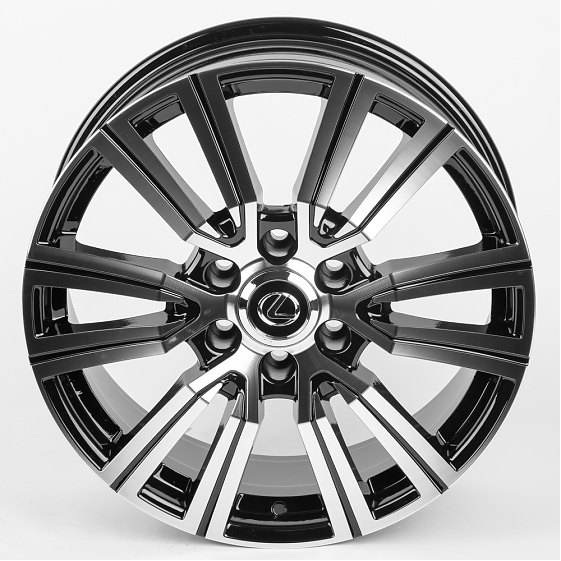 Литые диски 80172 Toyota/Lexus 1202X-FG464 20 J8 ET55 6x139.7 95.1 чёрный + полированные спицы: Фото 4