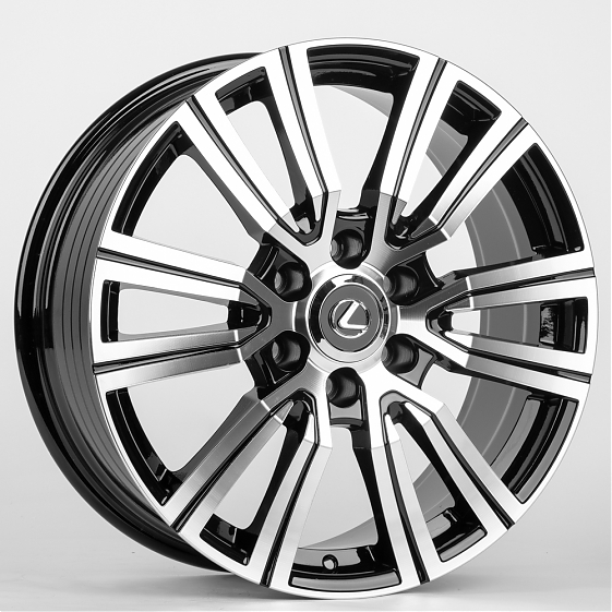 Литые диски 80172 Toyota/Lexus 1202X-FG464 20 J8 ET55 6x139.7 95.1 чёрный + полированные спицы: Фото 5