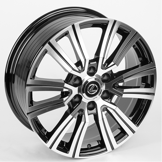 Литые диски 80172 Toyota/Lexus 1202X-FG464 20 J8 ET55 6x139.7 95.1 чёрный + полированные спицы: Фото 6
