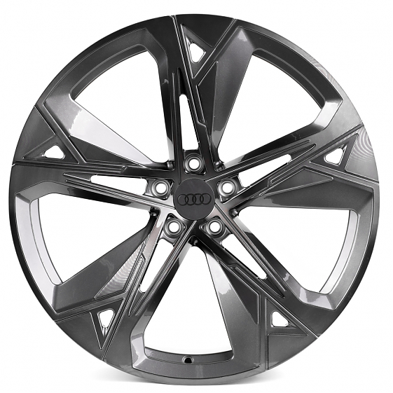 Кованые диски H231030Q SKILL SL516-SK199 21 J9.5 ET31 5x112 66.5 графит глянцевый + полированные спи: Фото 1